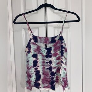 NWT DESIGN LAB LORD & TAYLOR Tiedye Crop Top Size Large Mulberry
